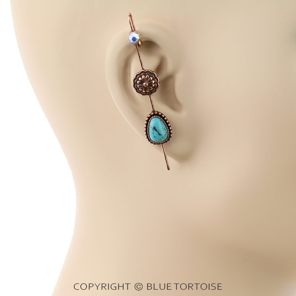 Western Concho Ear Pin Earrings - Image 2