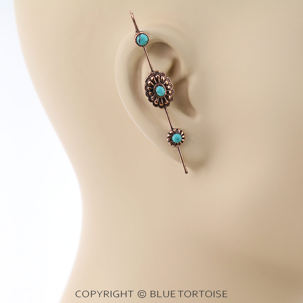 Western Concho Ear Pin Earrings - Image 2