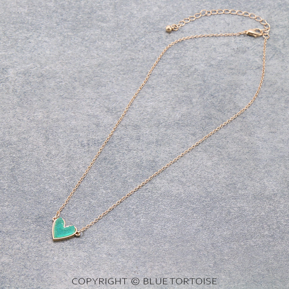 Heart Druzy Stone Necklace