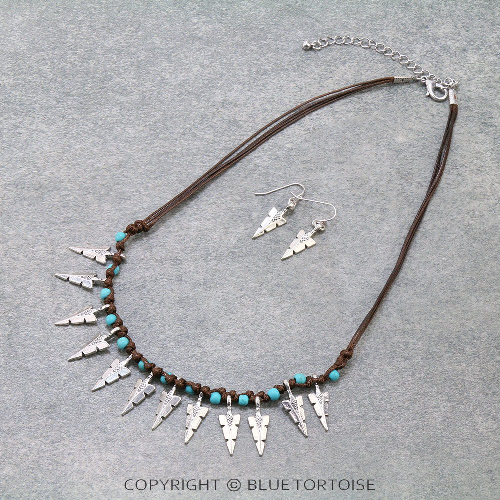 Western Arrow Statement Necklace Set