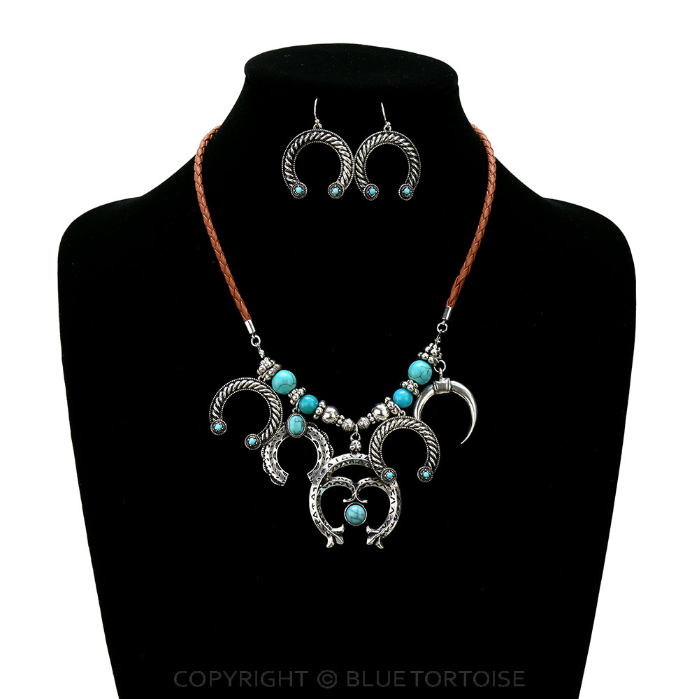 Western Squash Blossom Necklace Set - Image 2