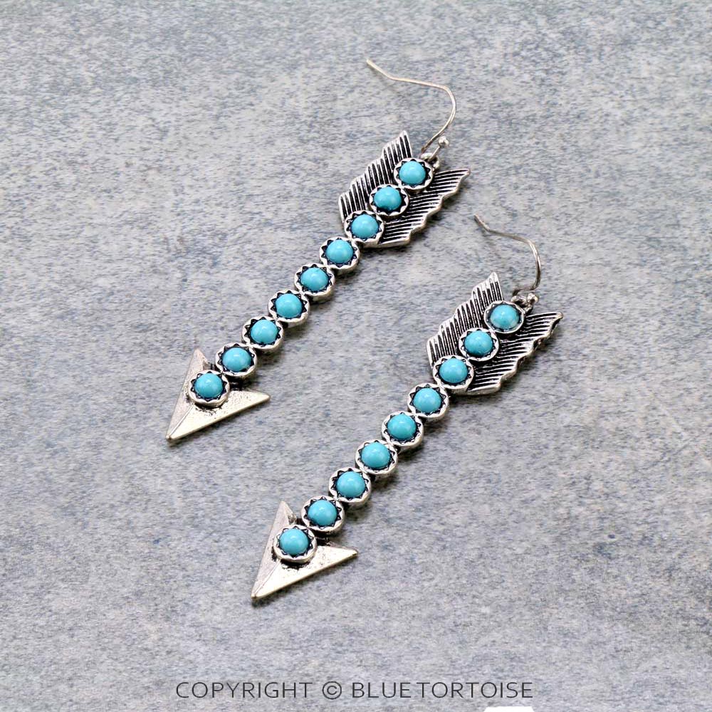 Western Arrow Acrylic Stone Dangle Earrings