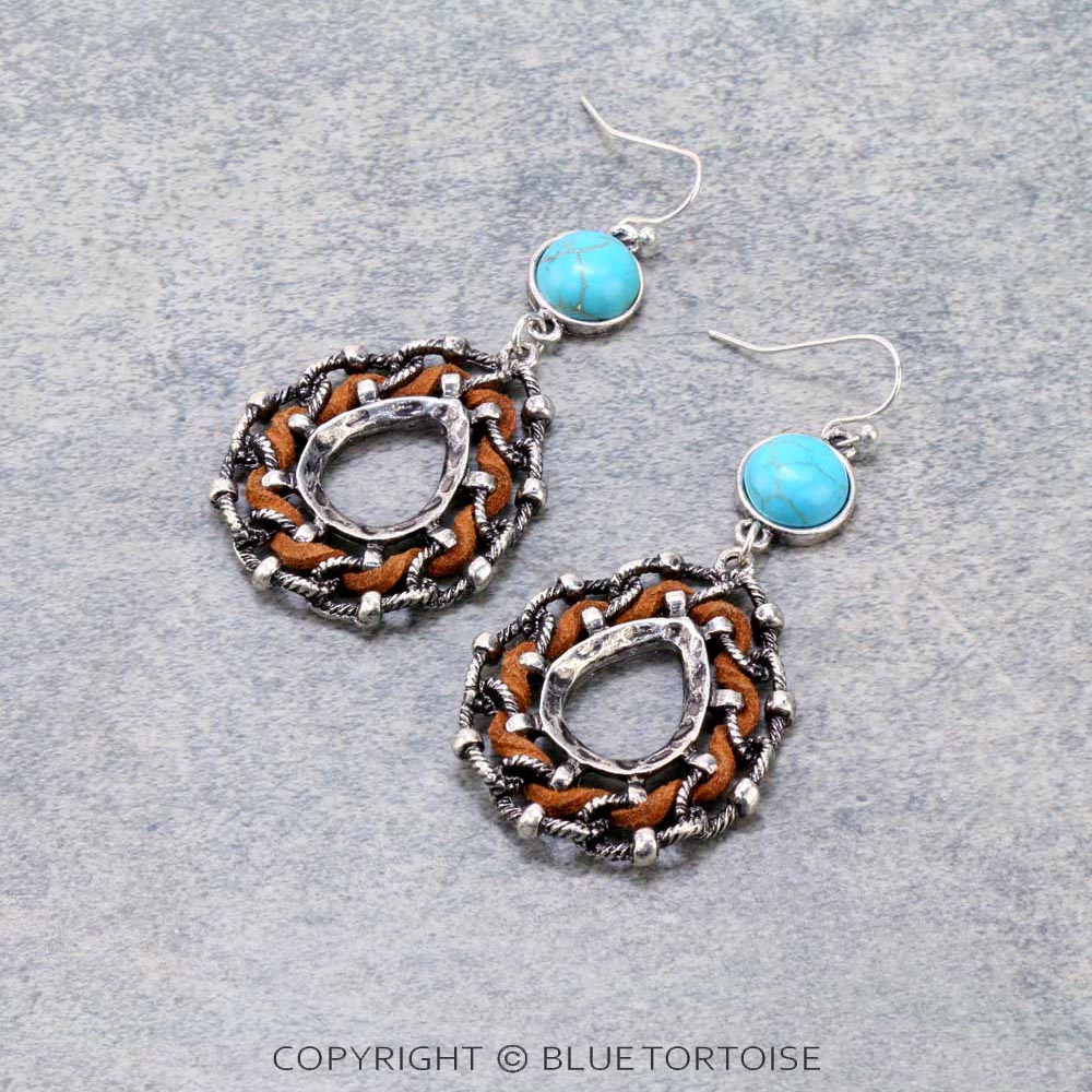 Western Suede Teardrop Dangle Earrings