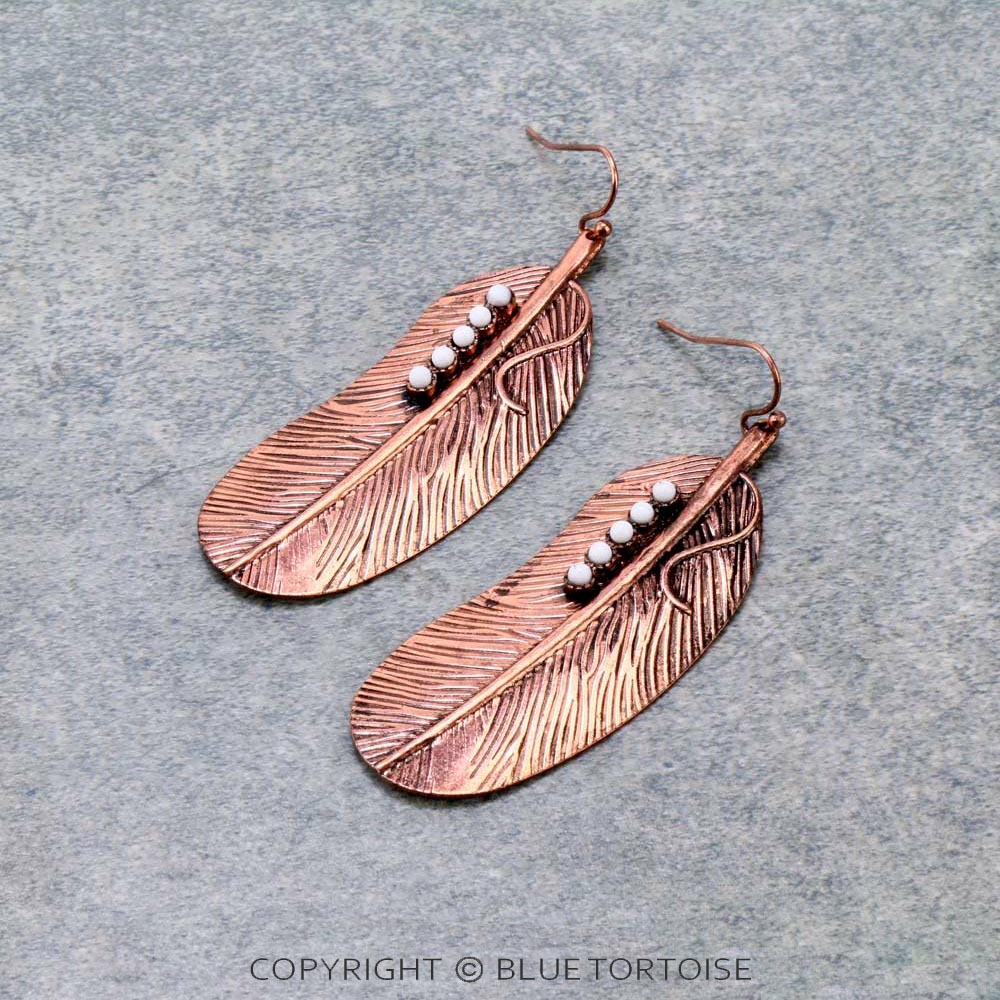 Western Feather Dangle Earrings