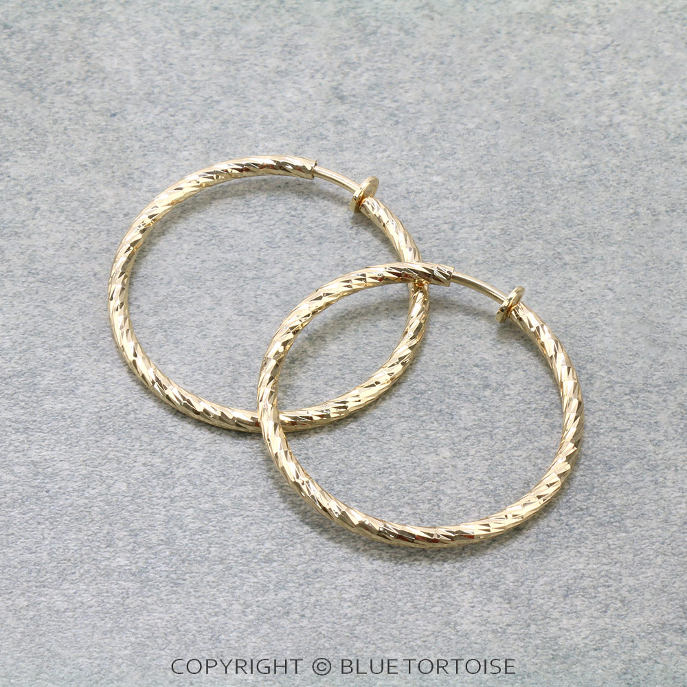 Fashion 45mm Seme Wave Cut Pump Earrings