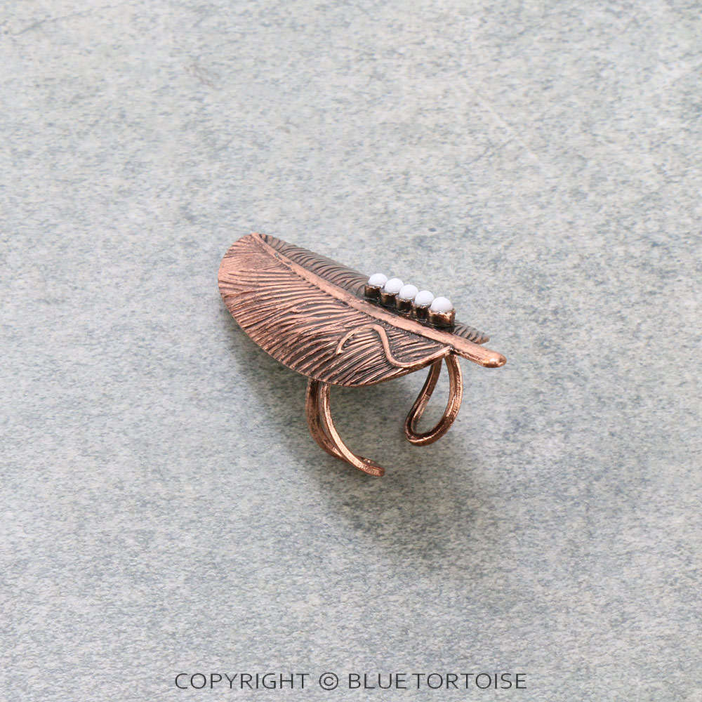 Western Feather Cuff Ring - Image 3