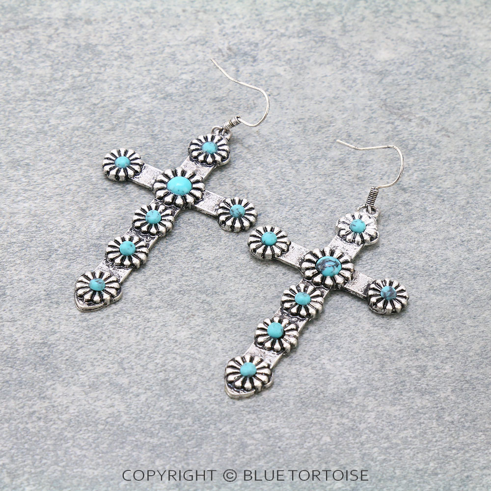 Western Cross Dangle Earrings