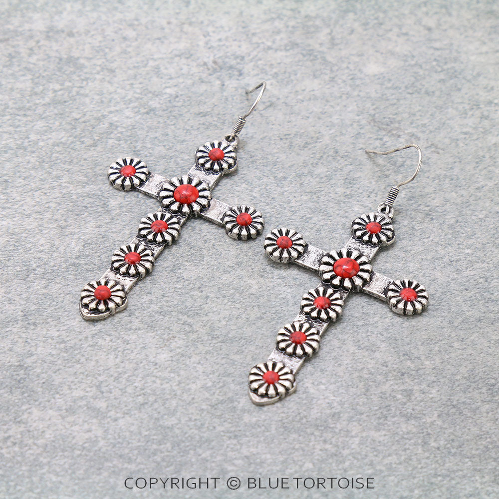 Western Cross Dangle Earrings