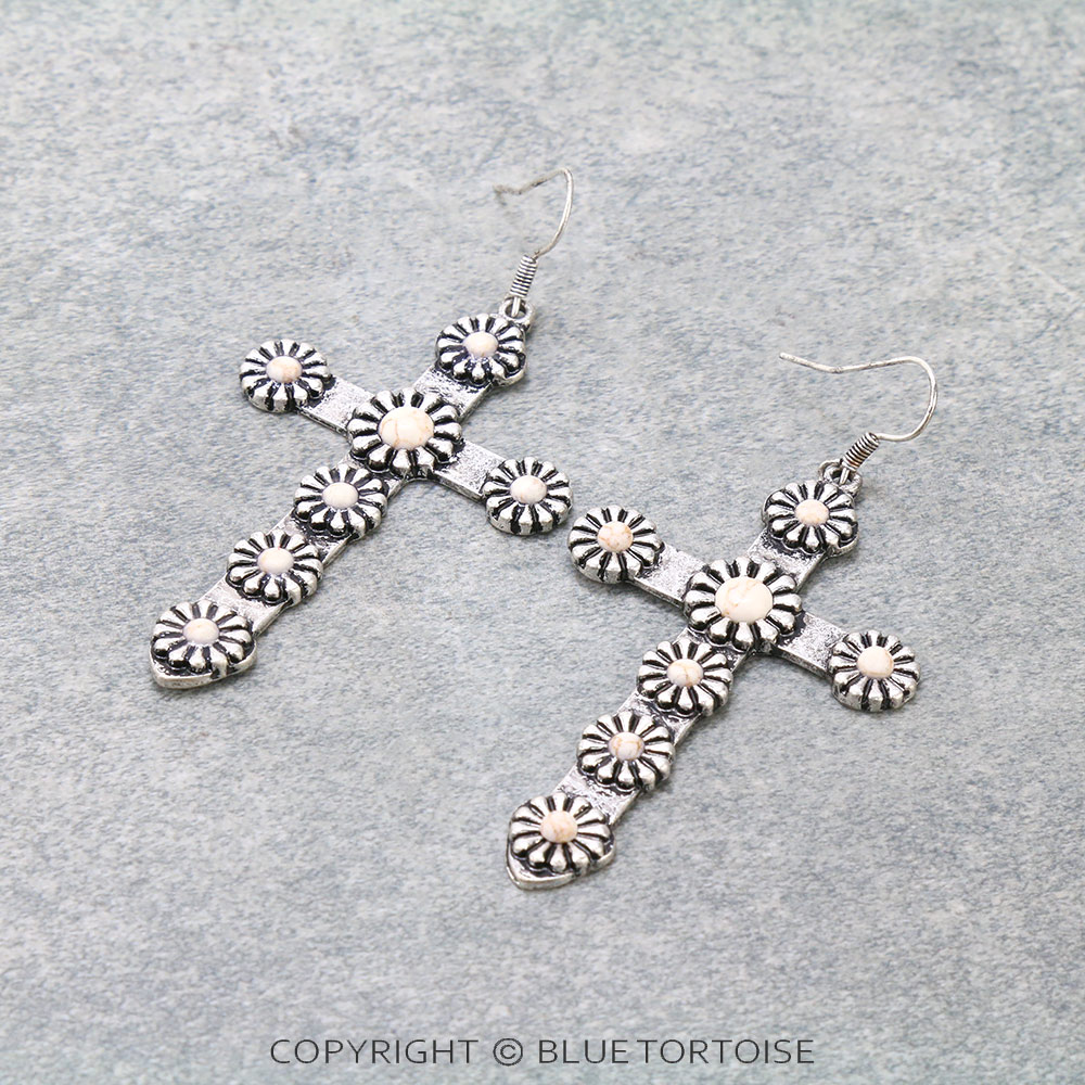 Western Cross Dangle Earrings