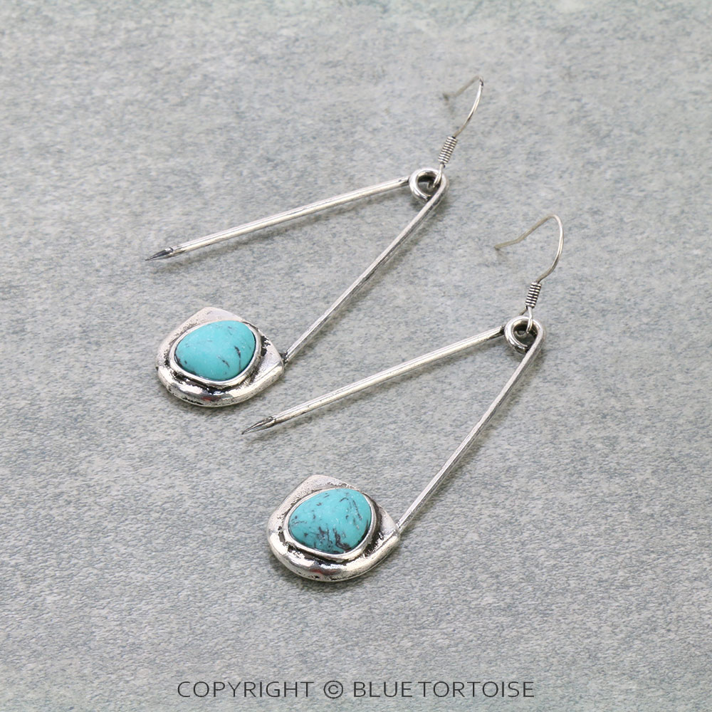 Safety Pin Dangle Earrings - Image 3