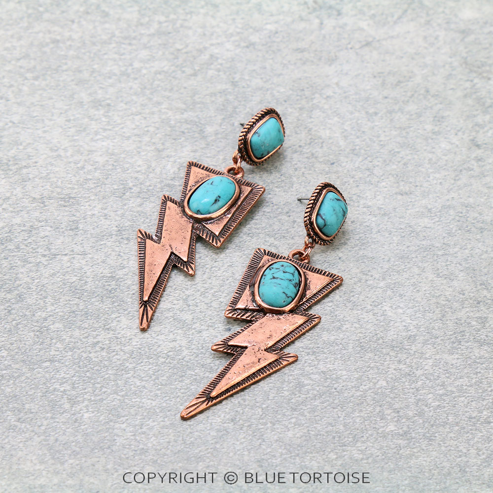Thunder Stone Stud Earrings