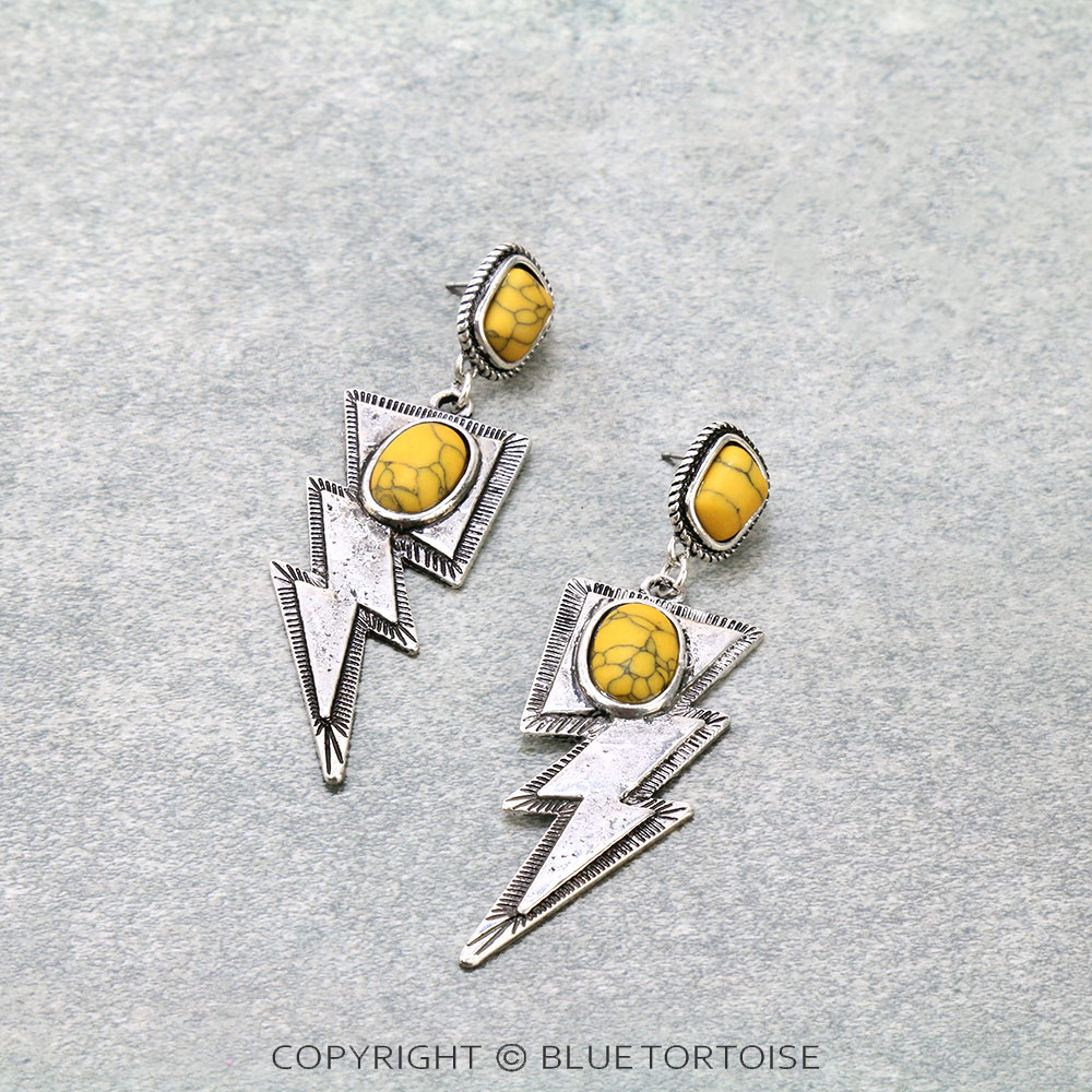 Thunder Stone Stud Earrings