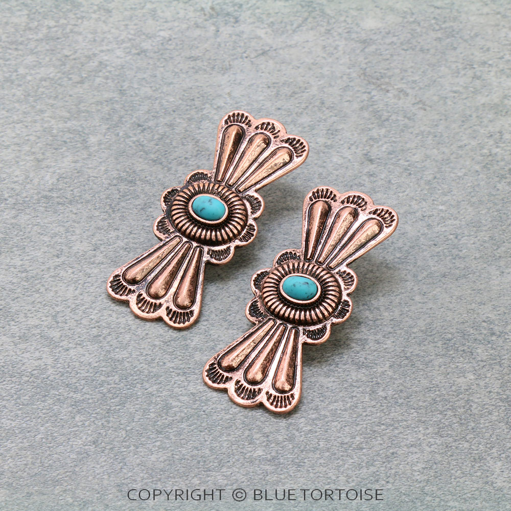 Western Concho Stud Earrings