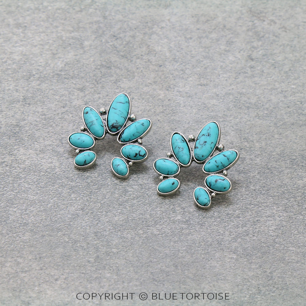Western Squash Blossom Stud Earrings