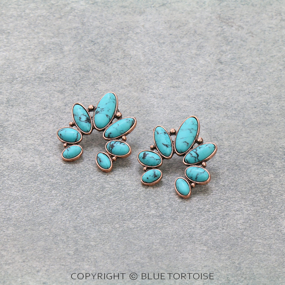 Western Squash Blossom Stud Earrings