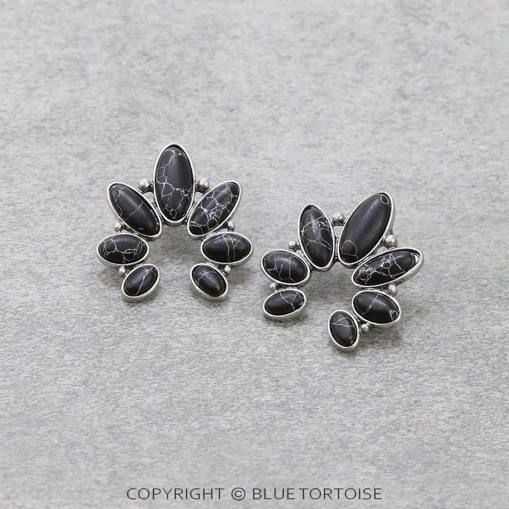 Western Squash Blossom Stud Earrings