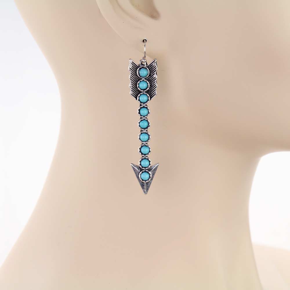 Western Arrow Acrylic Stone Dangle Earrings - Image 2
