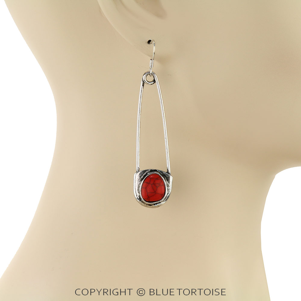 Safety Pin Dangle Earrings - Image 2