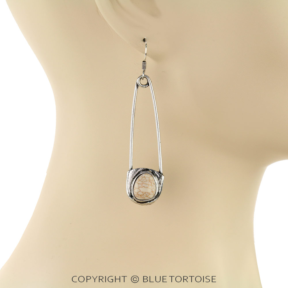 Safety Pin Dangle Earrings - Image 2