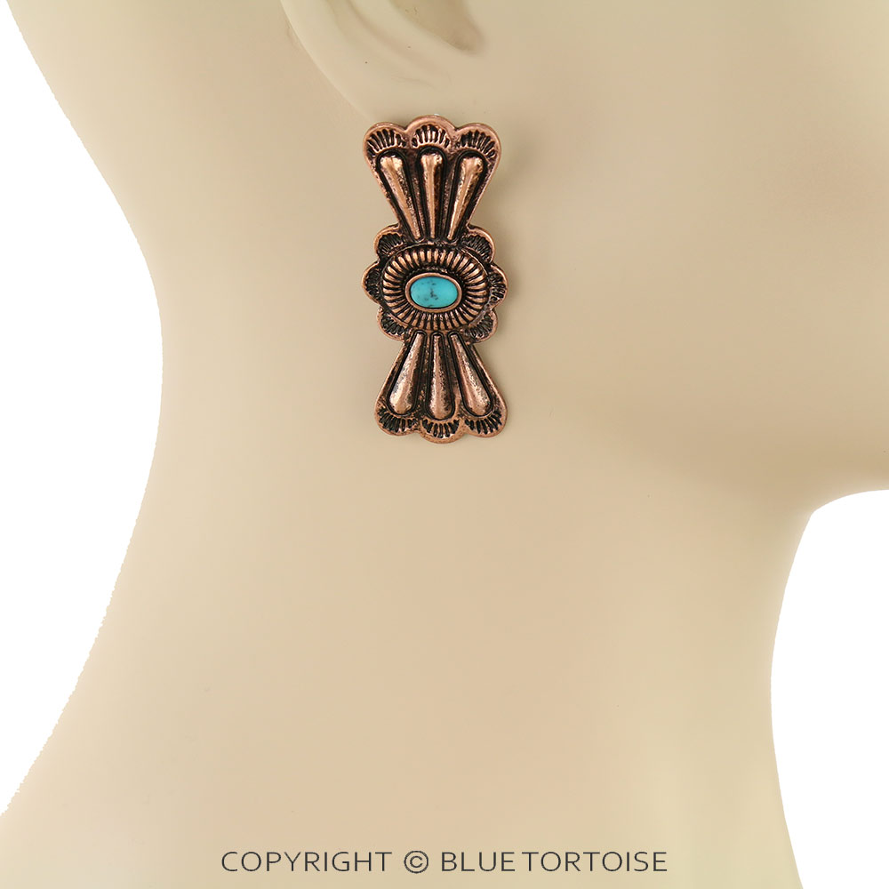 Western Concho Stud Earrings - Image 2