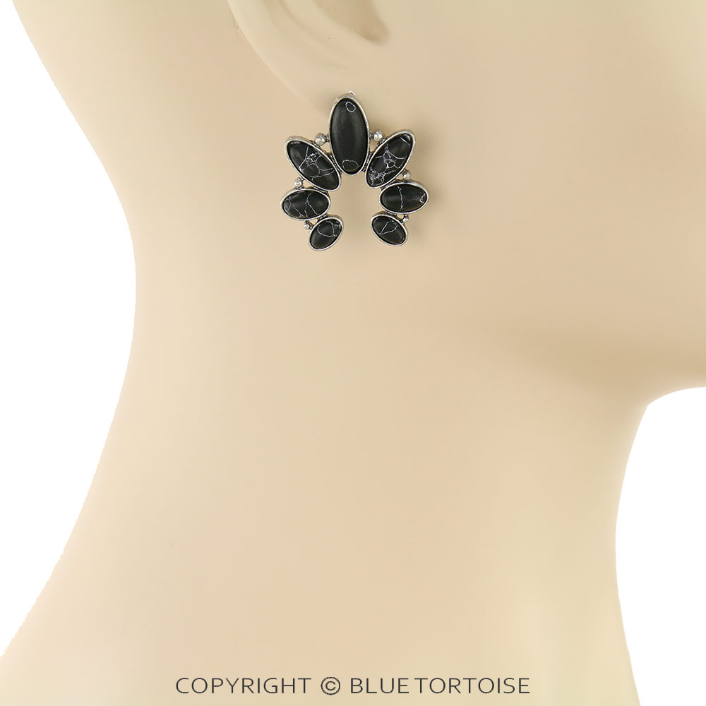 Western Squash Blossom Stud Earrings - Image 2