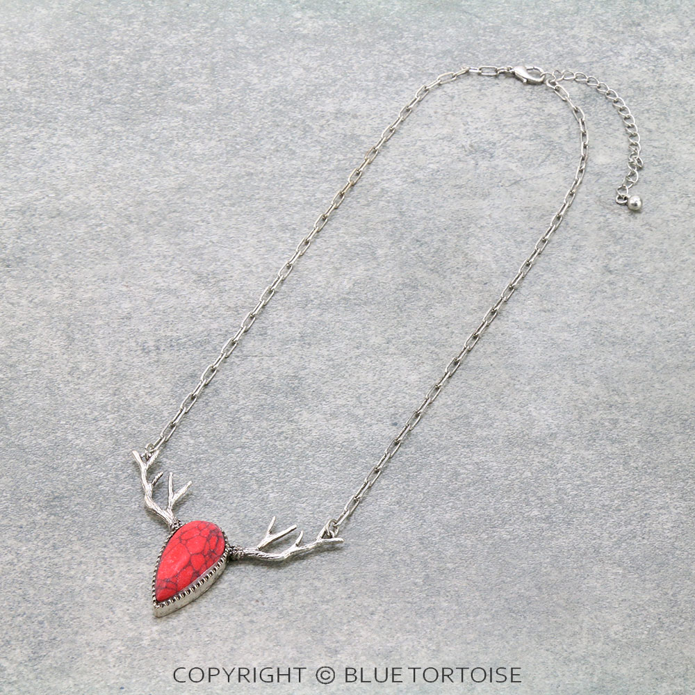 Antler Stone Pendant Necklace