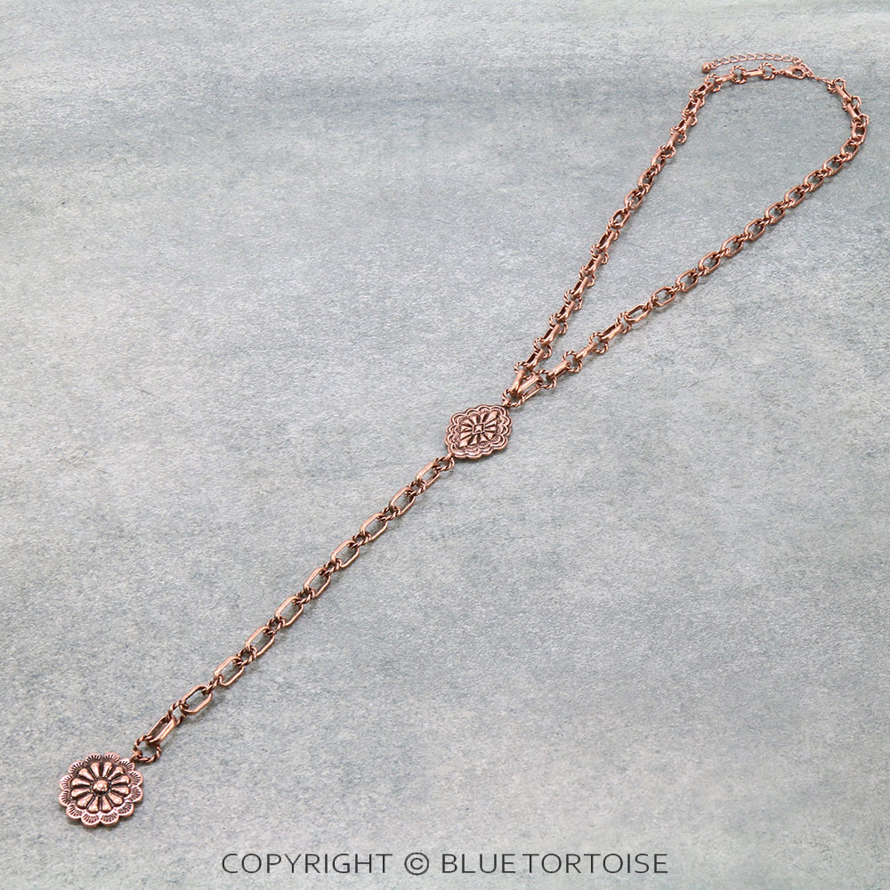 Western Concho Y Necklace