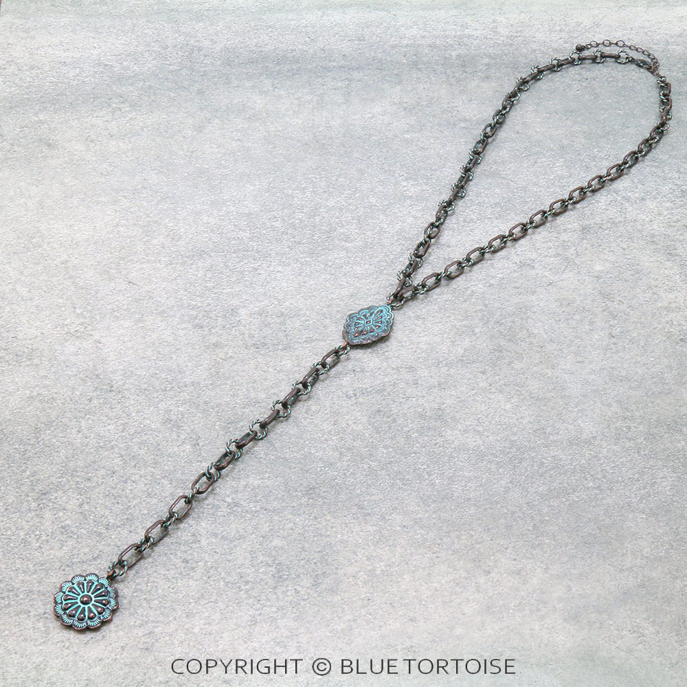 Western Concho Y Necklace