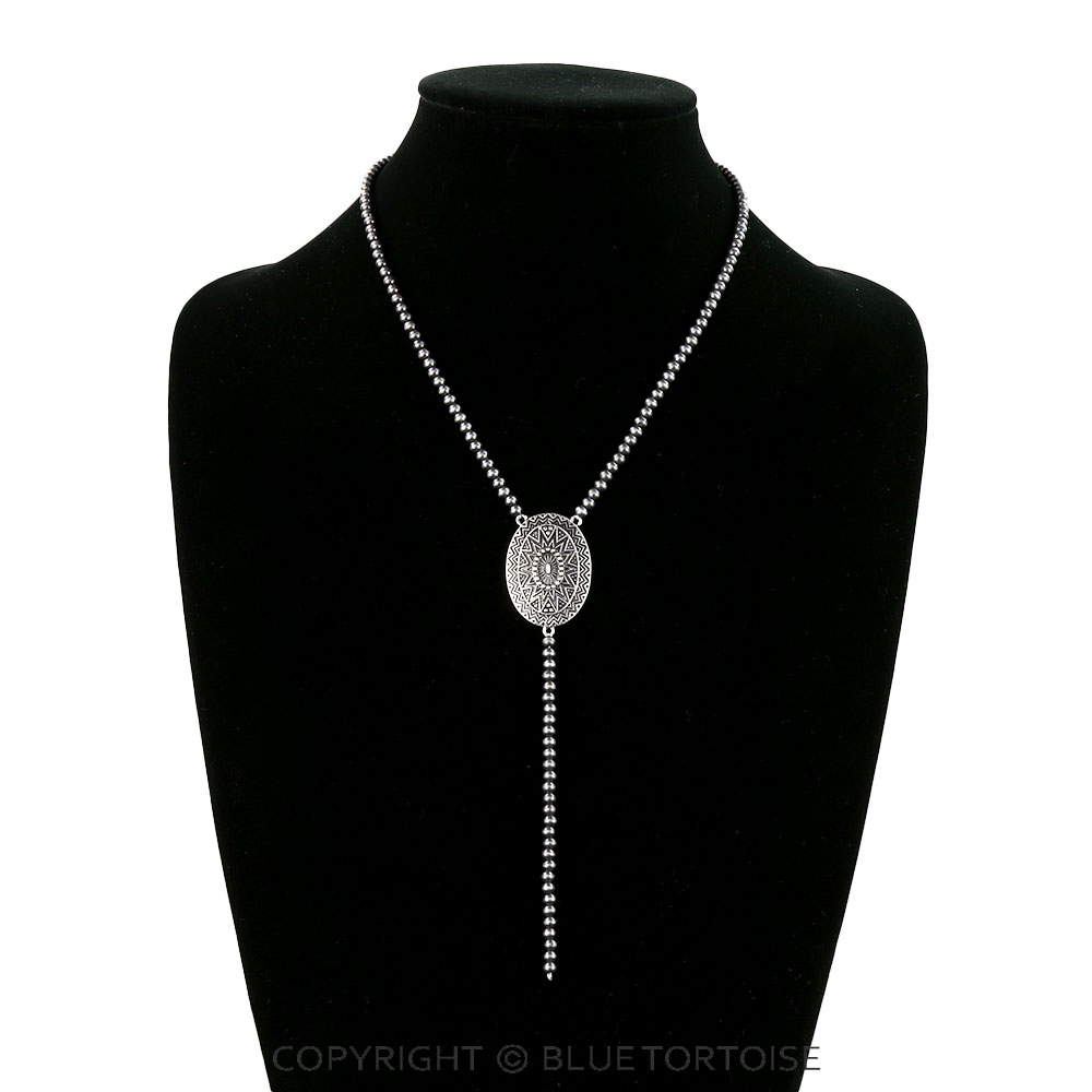 Navajo Style Pearl with Aztec Y Necklace - Image 2