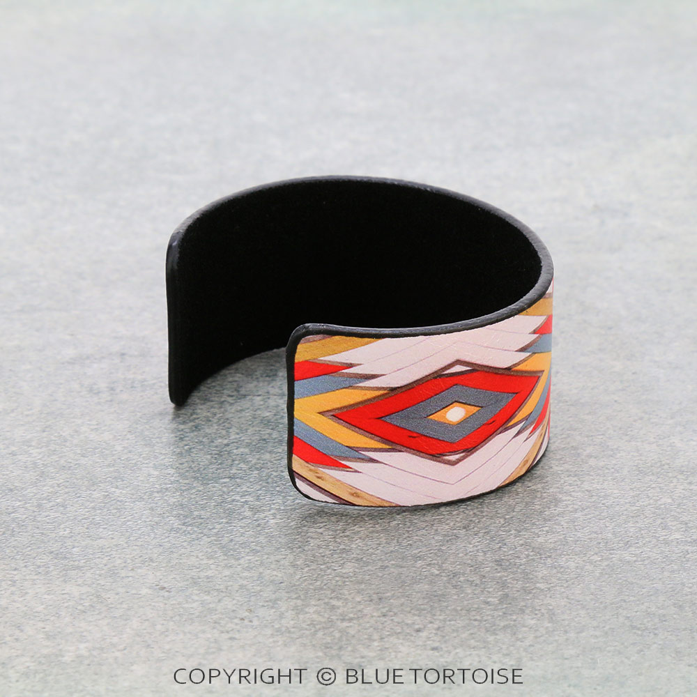 Aztec Printed Leather Cuff Bracelet - Image 2