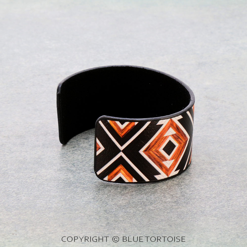 Aztec Printed Leather Cuff Bracelet - Image 2