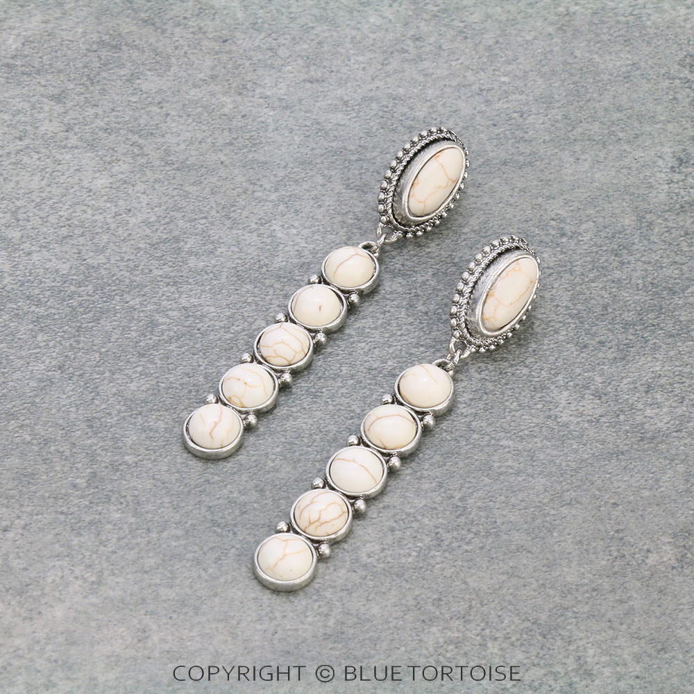 Western Stone Bar Stud Earrings