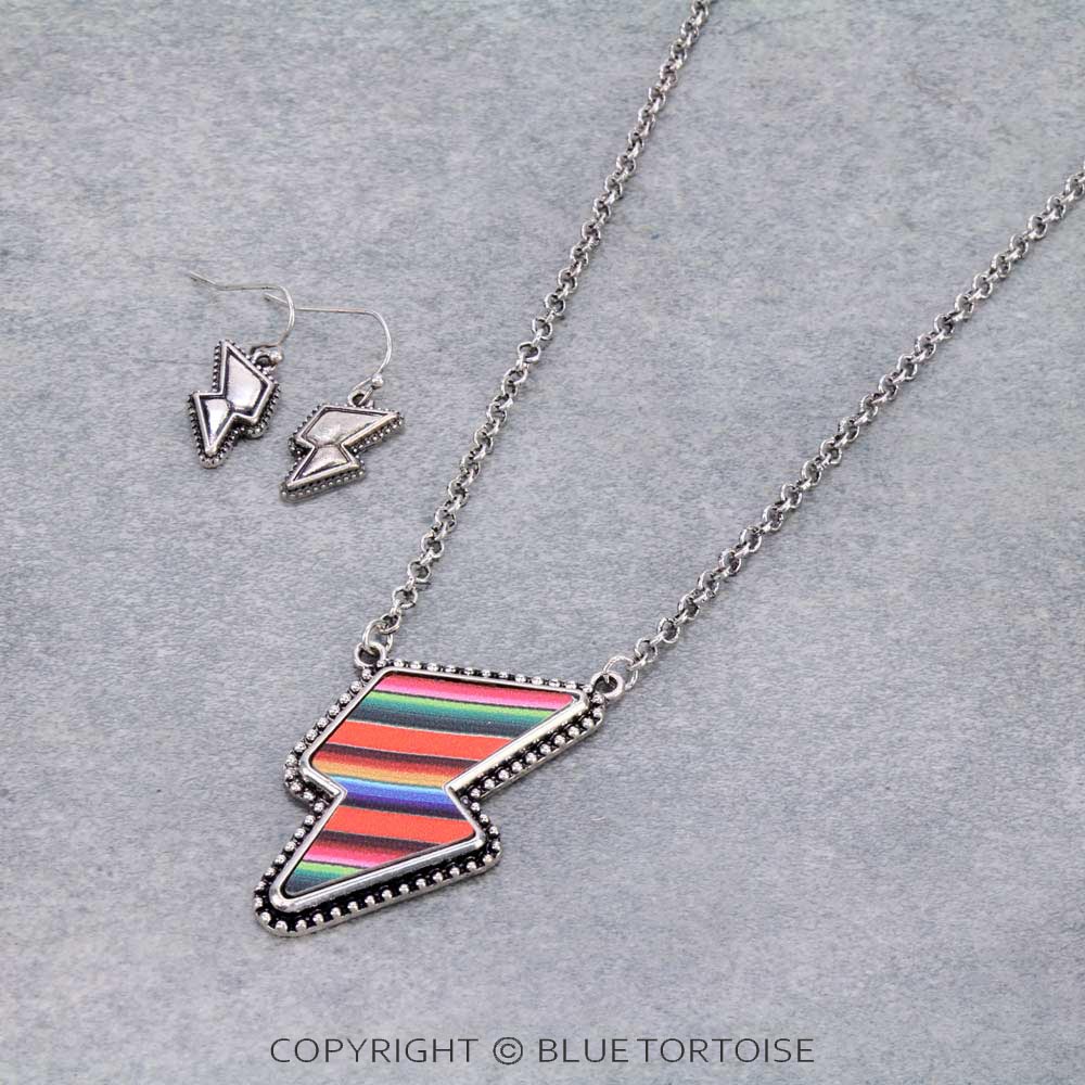 Lightning Design Serape Necklace Set