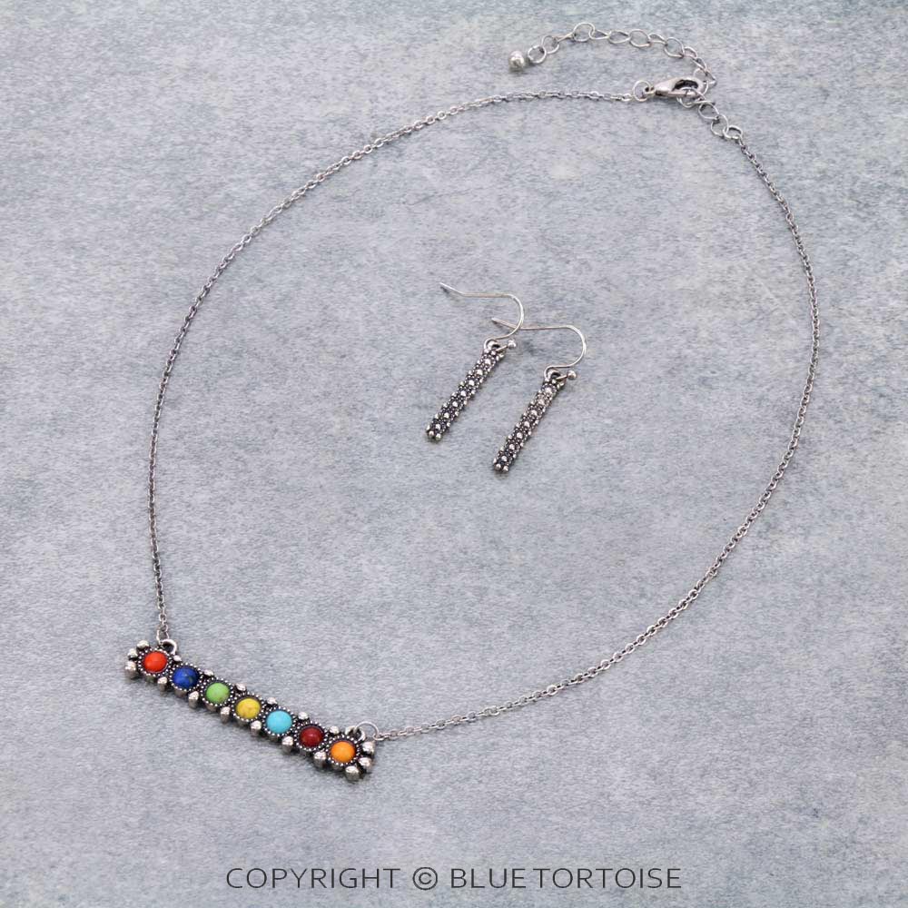 Western Design Multicolor Necklace Set