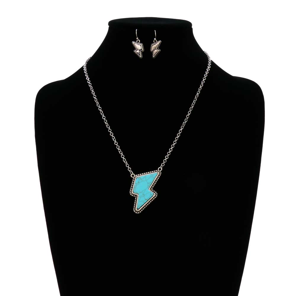 Lightning Design Turquoise Necklace Set - Image 2