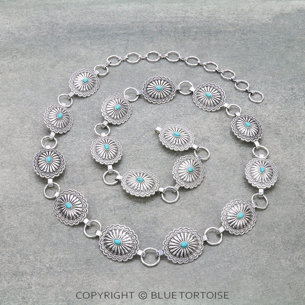 Western Concho with Stone Belt S/M