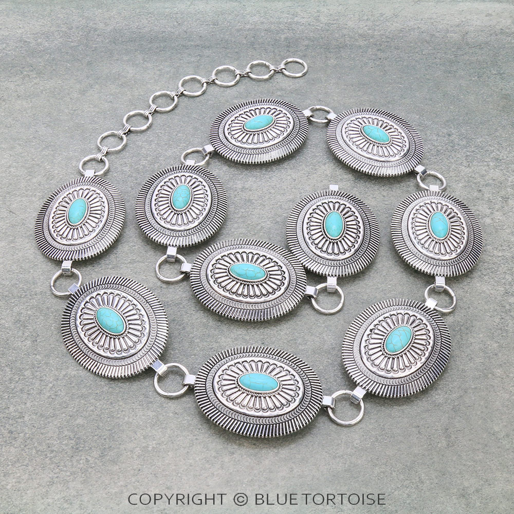 Western Concho with Stone Belt S/M
