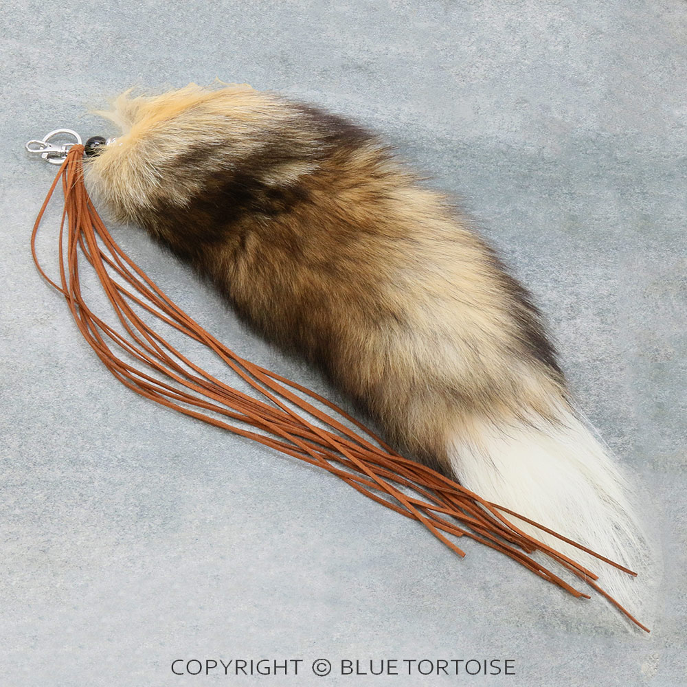 Faux Fur With Leather Tassel Bag Charm & Key Chain
