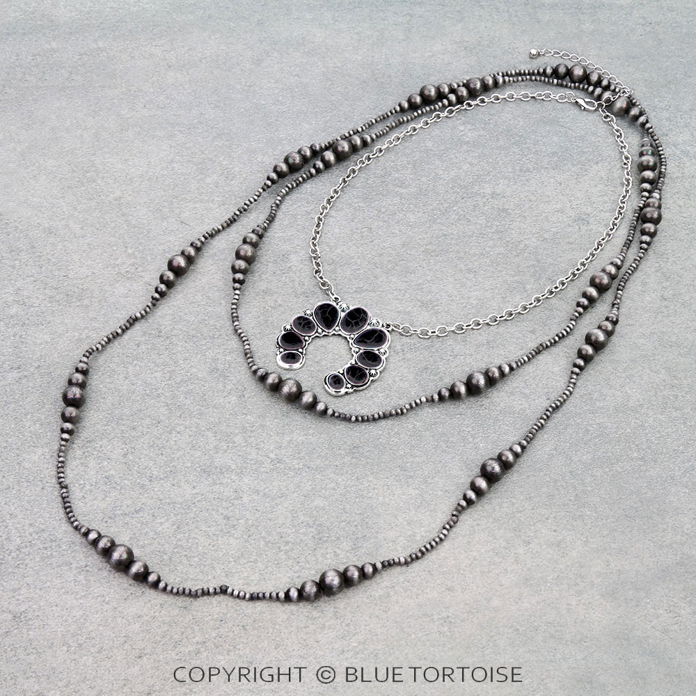 3 Layered Squash Blossom Necklace