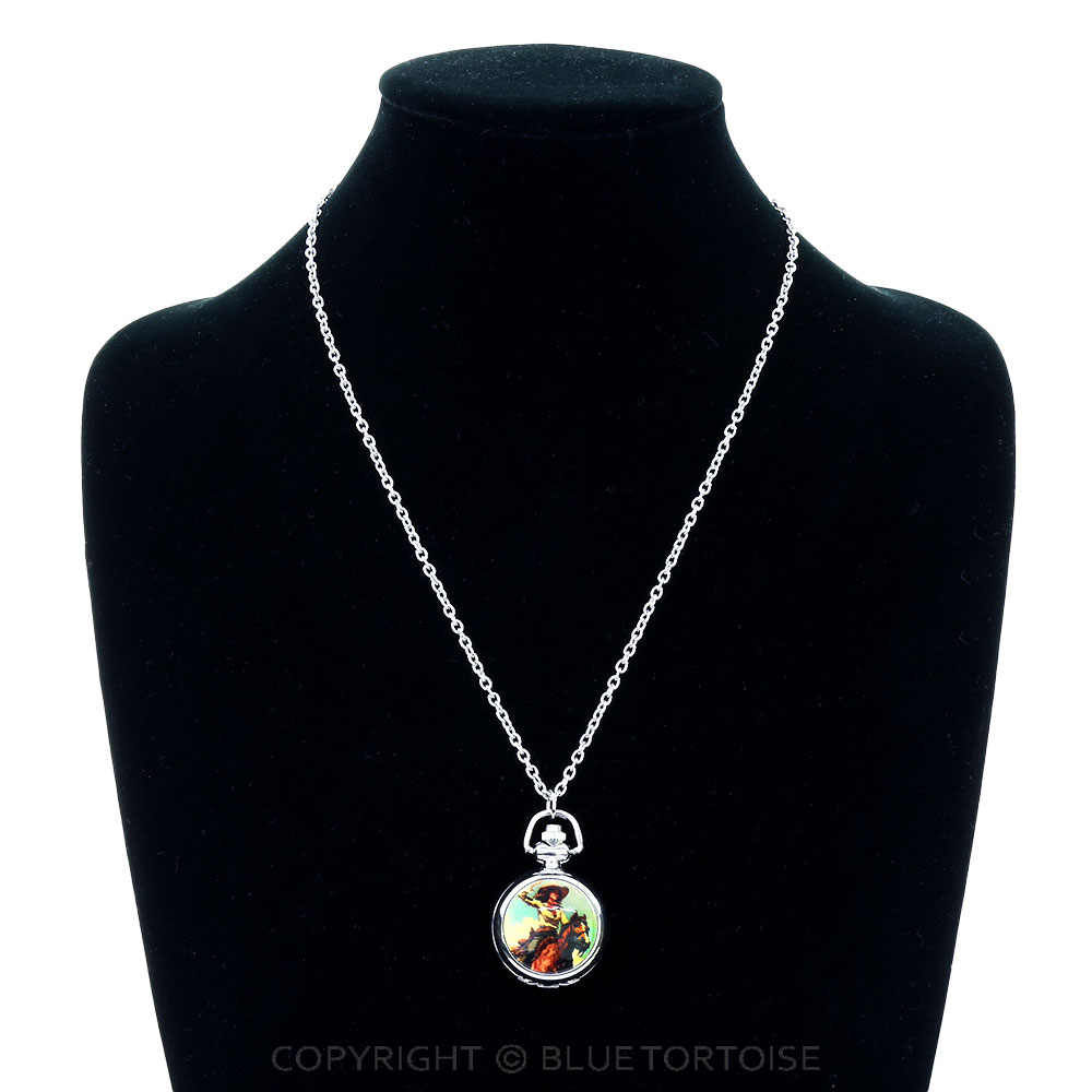 Western Cowgirl Pocket Locket Watch Necklace - Image 4