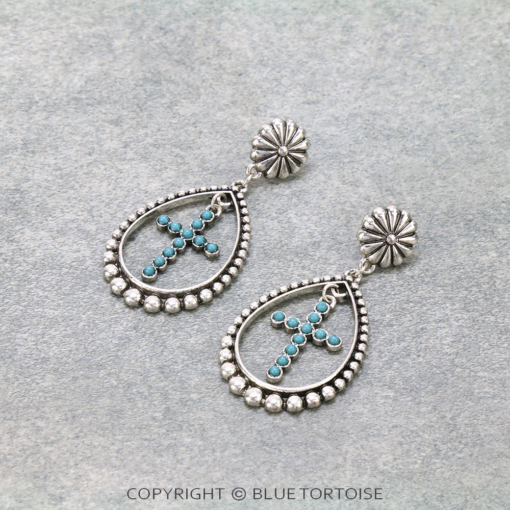 Western Cross Cutout Stud Earrings