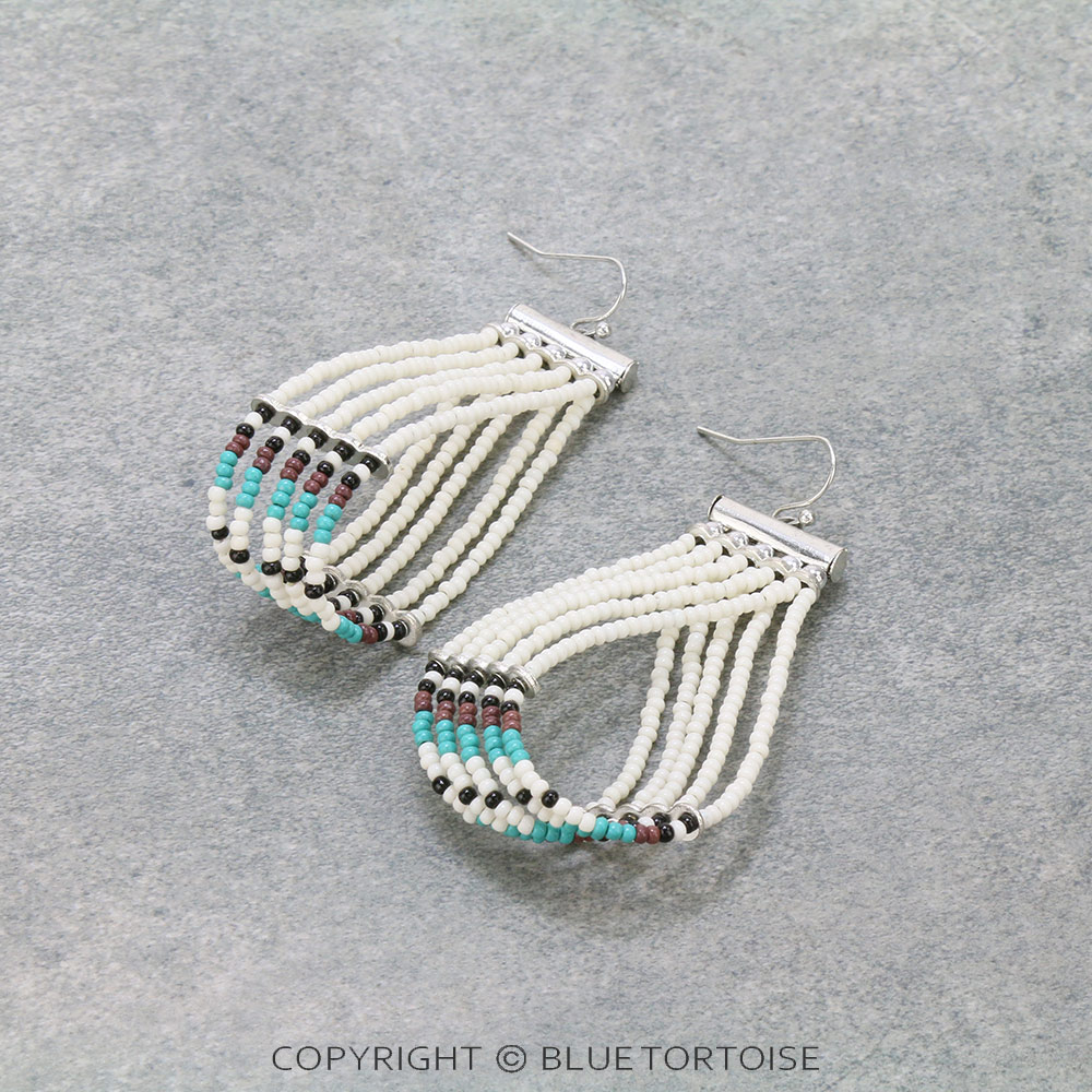 Western Seed Bead Teardrop Dangle Earrings