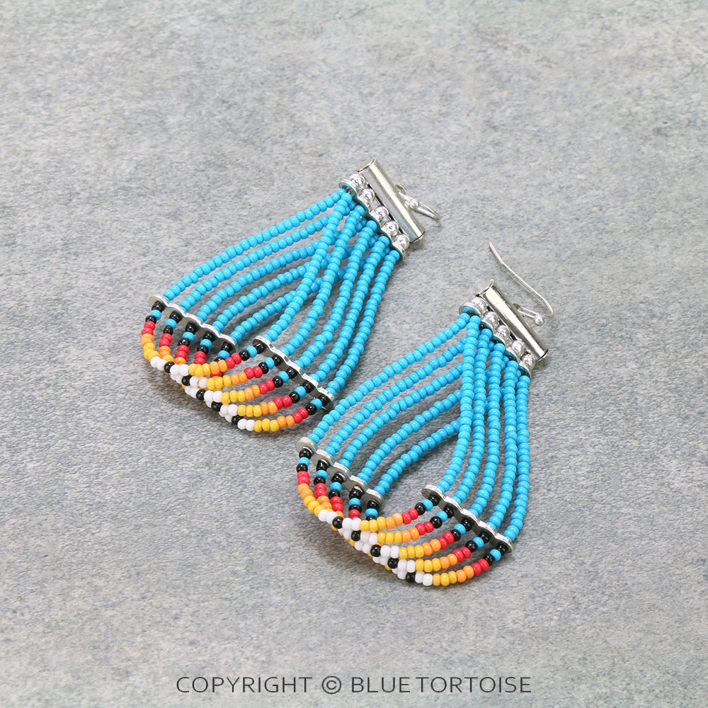 Western Seed Bead Teardrop Dangle Earrings