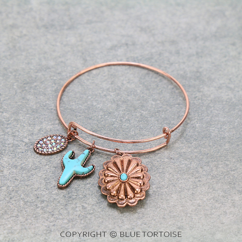 Cactus Charm Adjustable Bangle