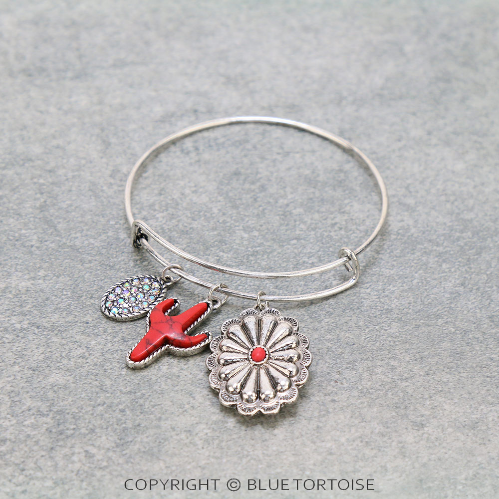 Cactus Charm Adjustable Bangle