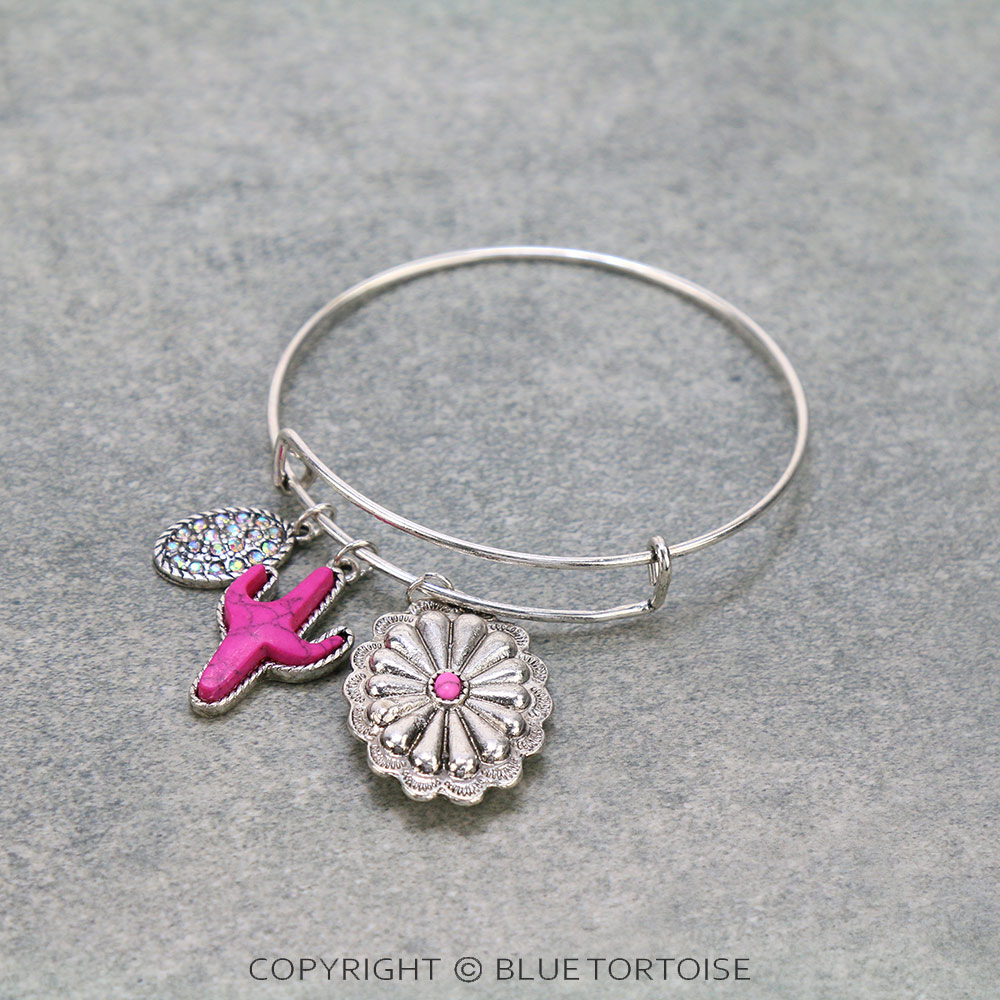 Cactus Charm Adjustable Bangle