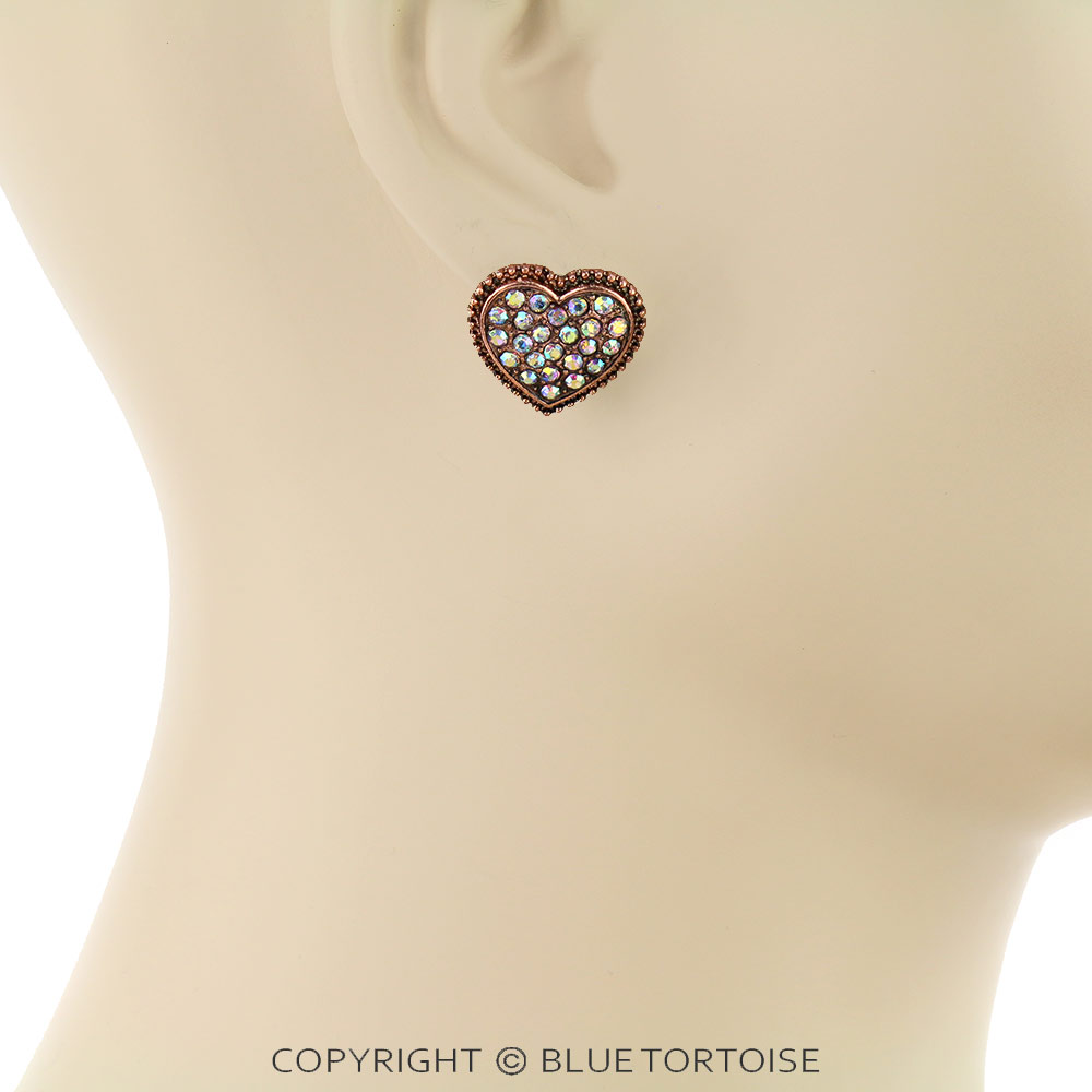 3 Pair Heart Stone Earring Set - Image 2