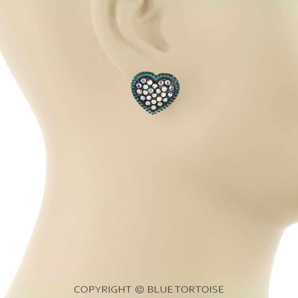 3 Pair Heart Stone Earring Set - Image 2
