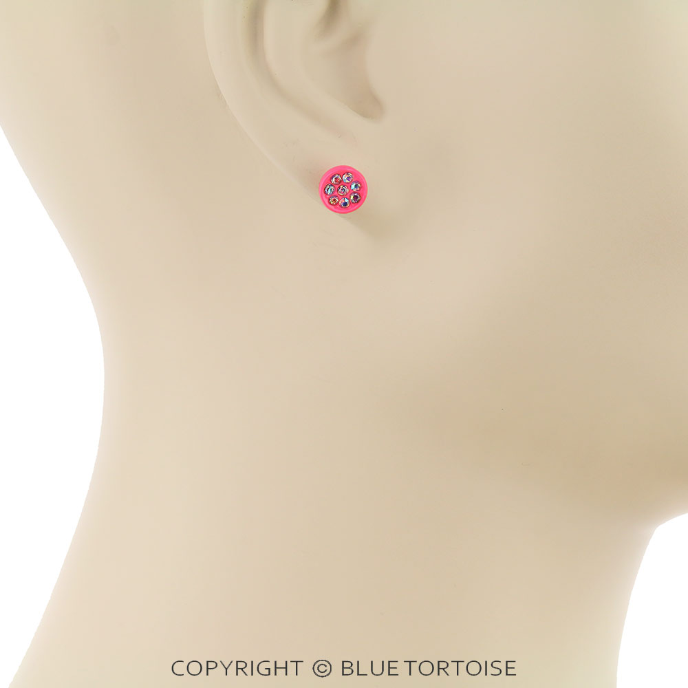 3 Pair Heart Stone Earring Set - Image 4