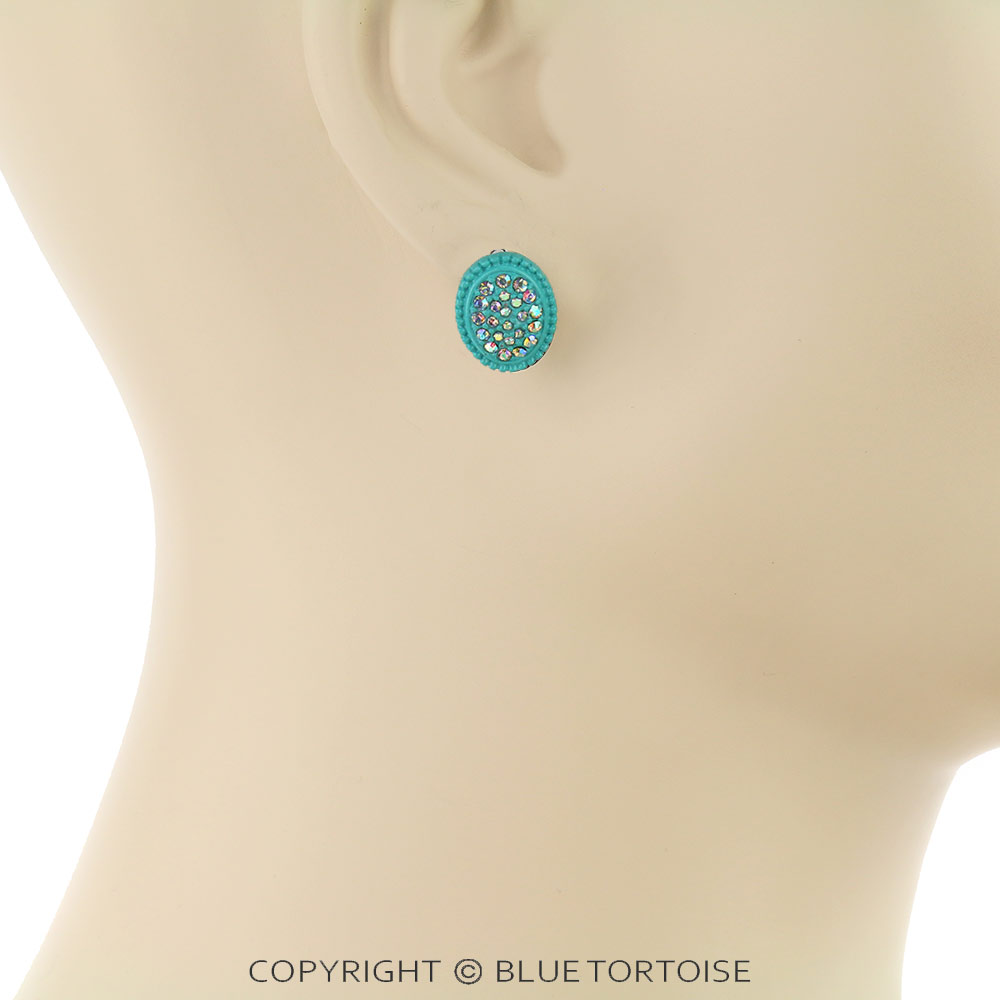 3 Pair Heart Stone Earring Set - Image 3